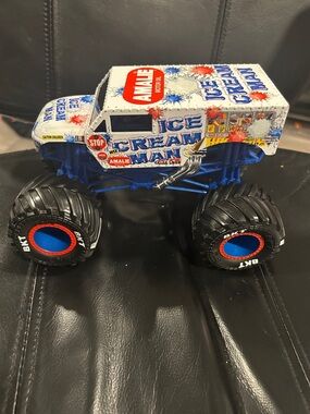 Ice Cream Man Monster Truck Toy - Amalie White & Blue